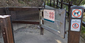 Gate in first open position at entry point