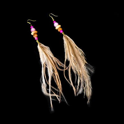Emu feather earrings