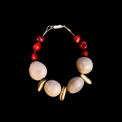 Native Seed Bracelet - Grey, Red and Brown